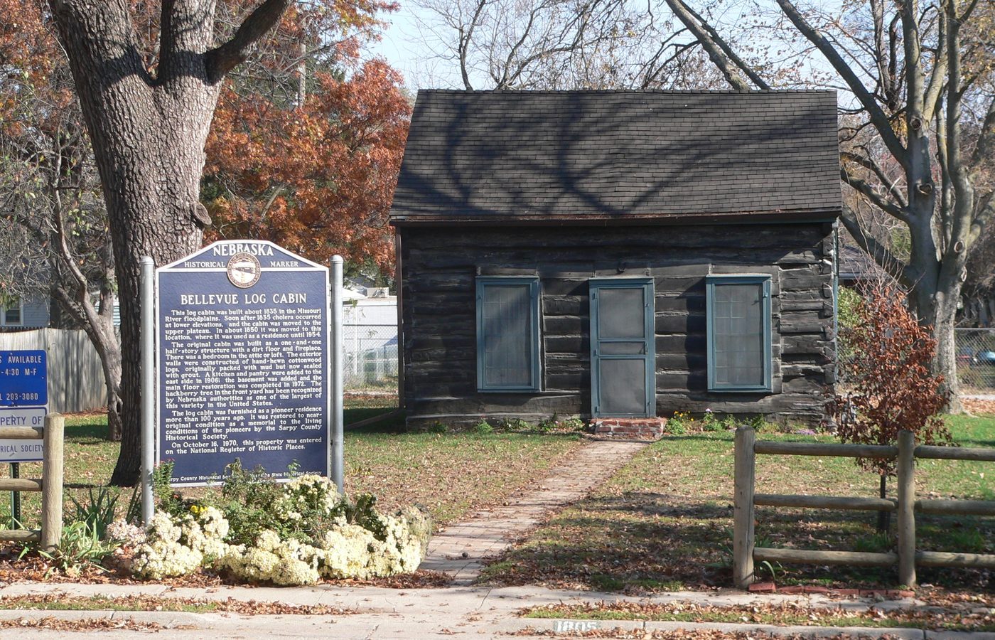 The historic Bellevue Log Cabin