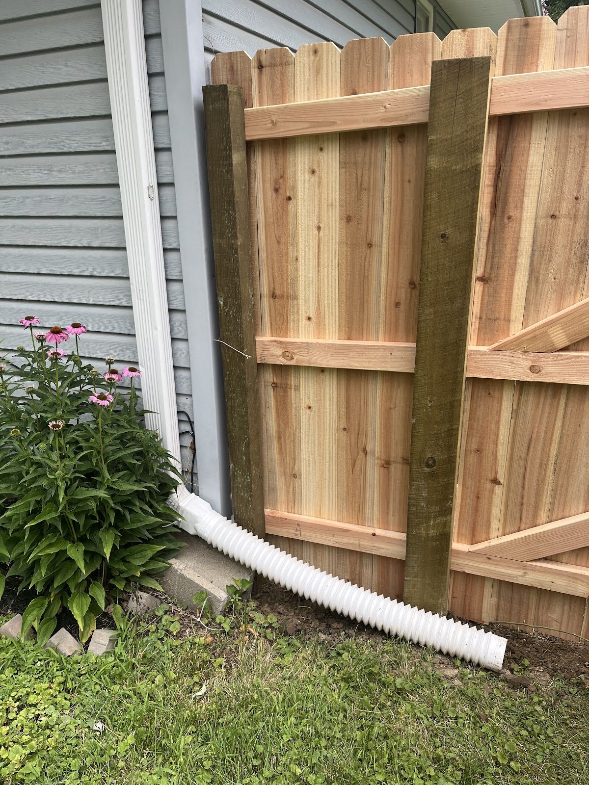 Cedar privacy fence with a matched gate